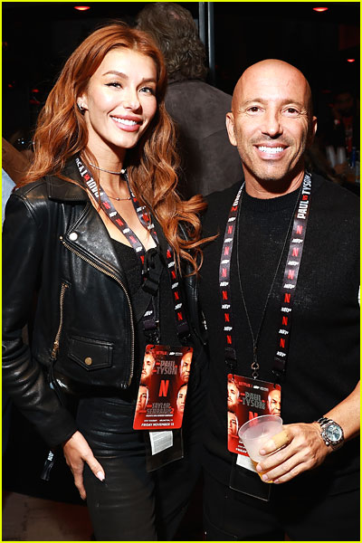 Jessica Vargas and Jason Oppenheim at the Paul vs Tyson fight