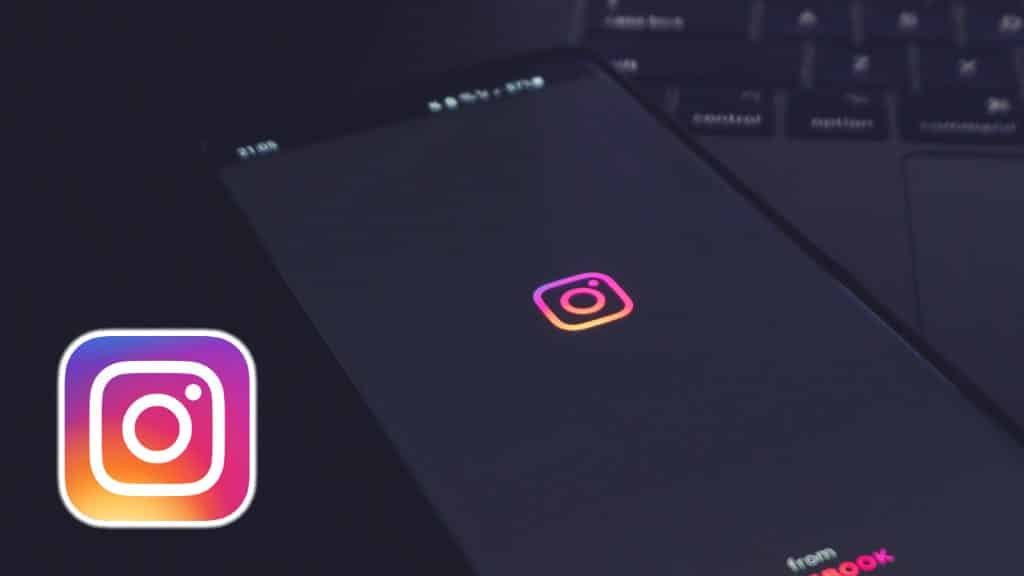 Instagram logo on phone