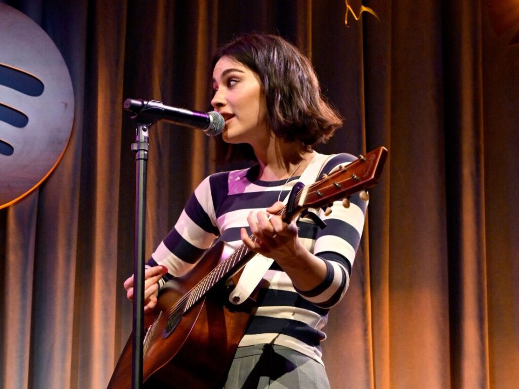 Gracie Abrams performs in Los Angeles on November 12, 2024. Abrams, who released her album The Secret of Us in June, has been opening for Taylor Swift on the most recent leg of Swift's Eras Tour. "That's So True," a single included on the deluxe version of The Secret of Us last month, becomes her first top 10 hit this week.