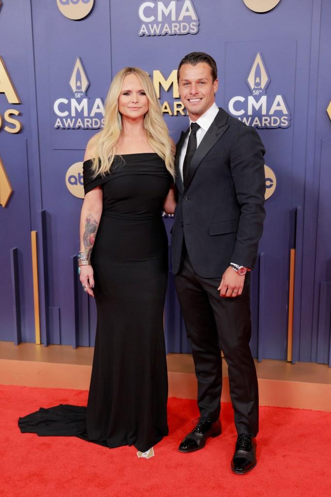 Miranda Lambert and Brendan McLoughlin attend The 58th Annual CMA Awards at Music City Center on November 20, 2024 in Nashville, Tennessee. 