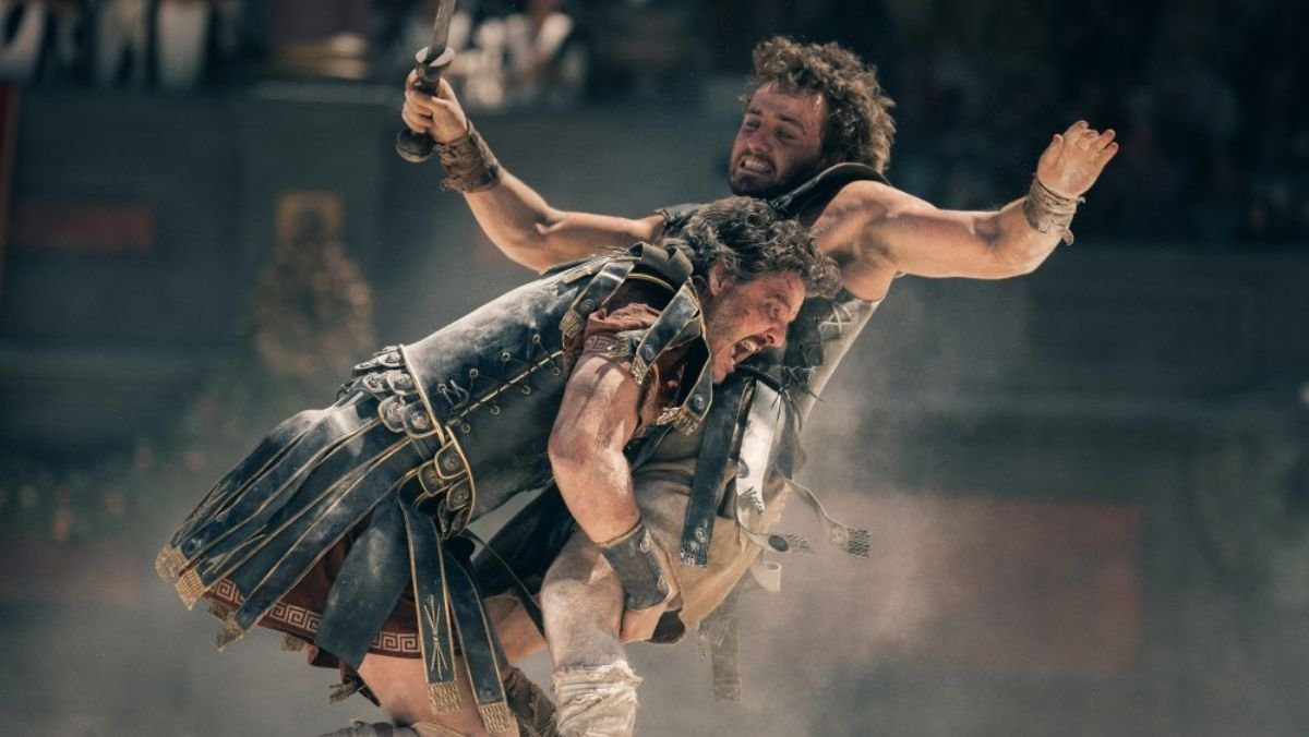 gladiator II pedro pascal and paul mescal, for did gladiator II cut a gay kiss article