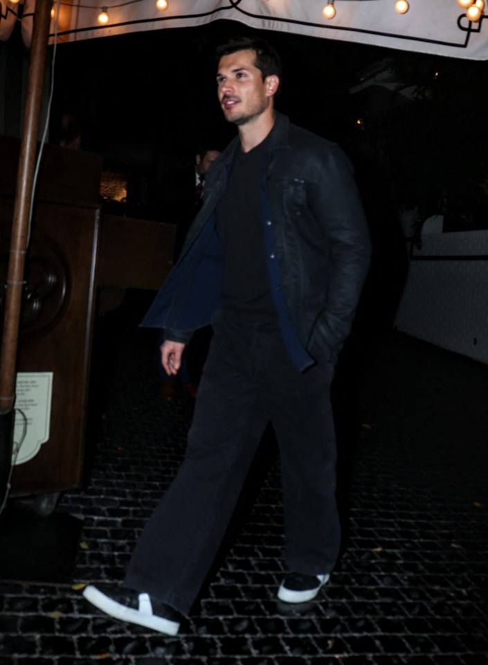 Gleb Savchenko exits his date with Brooks at the Chateau Marmont