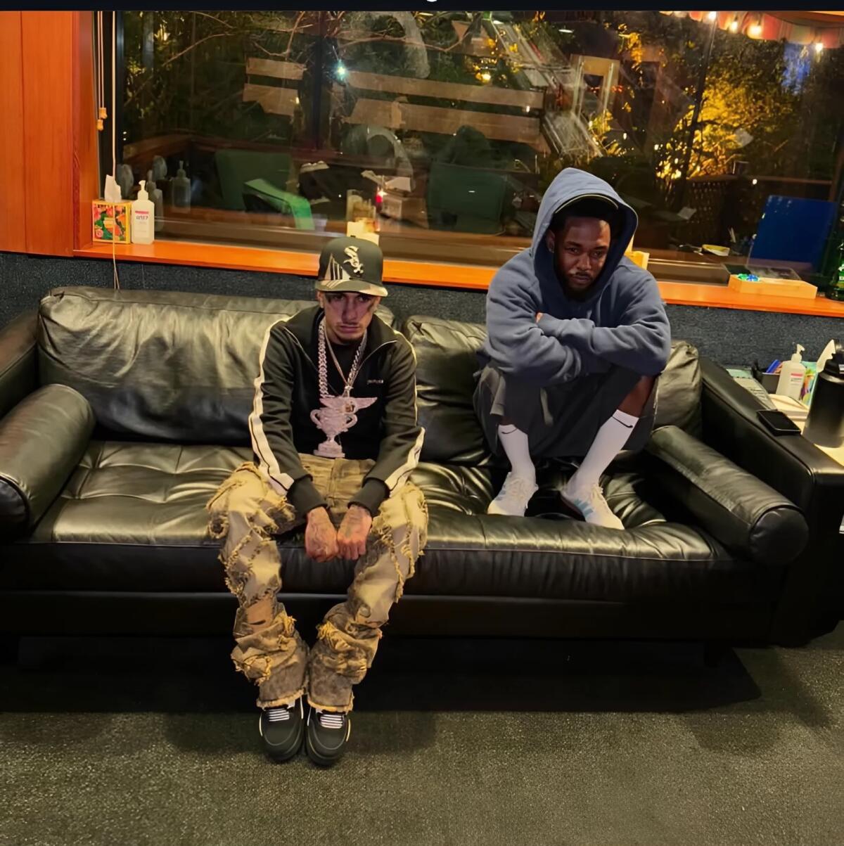 Rapper Peysoh and Kendrick Lamar recording for Lamar's album "GNX."