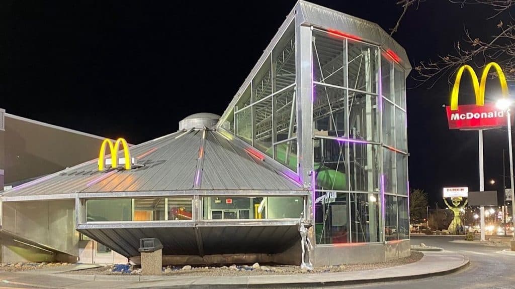 The UFO-shaped McDonald's in New Mexico, US