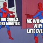 hilarious Spider-man pointing meme about hitting the snooze button