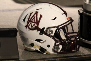 Alabama A&M helmet at COLLEGE FOOTBALL: JUL 20 SWAC Football Media Days