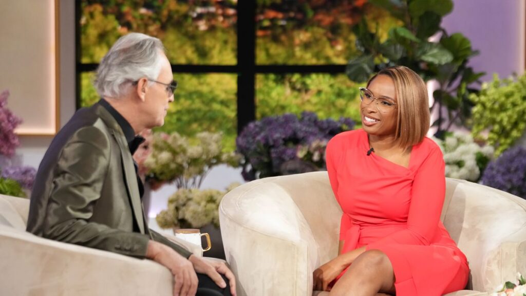 Andrea Bocelli appears with Jennifer Hudson on "The Jennifer Hudson Show" airing on November 8, 2024 in Burbank, California. (Photo by Chris Haston/WBTV via Getty Images). Check your local listings for times.