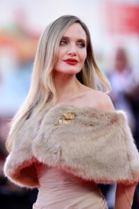 Angelina Jolie attends a red carpet for "Maria" during the 81st Venice International Film Festival