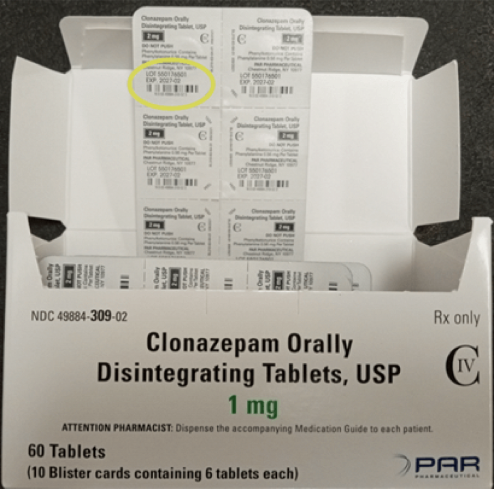 recalled clonazepam tablets