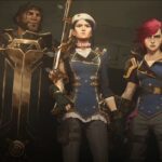 Vi, Caitlyn, and several other characters from Arcane season 2 stand in enforcer uniforms