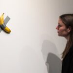 Comediana, the art piece of a a banana duct-taped to a wall