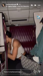 Bárbara de Regil in Two-Piece Workout Gear Does Squats on an Airplane