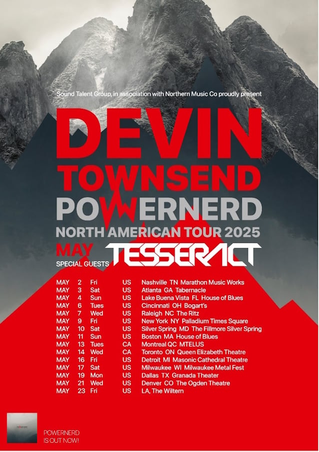 DEVIN TOWNSEND Announces First North American Headline Tour In Five Years; BLABBERMOUTH.NET Presale