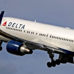 Delta Boeing 767 taking off from Barcelona airport