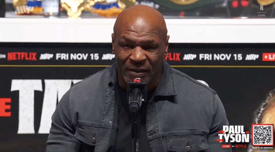 Mike Tyson lashed out at a question in his press conference with Jake Paul