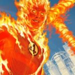 Cropped The Fantastic Four production artwork featuring Johnny Storm/The Human Torch