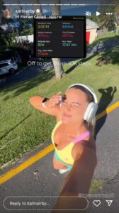 Fitness Influencer Karina Irby in Two-Piece Workout Gear is "Off to Get Those 10K Steps"