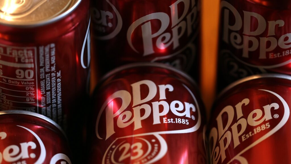 cans of Dr. Pepper soda