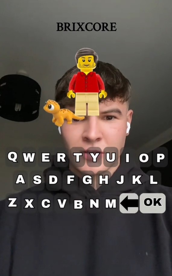 A filter uses your name to show your Lego character