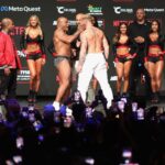 Mike Tyson slapped Jake Paul when they met on stage for the weigh-ins ahead of their fight