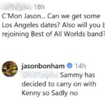 JASON BONHAM Says He Won't Be Rejoining SAMMY HAGAR's 'Best Of All Worlds' Tour