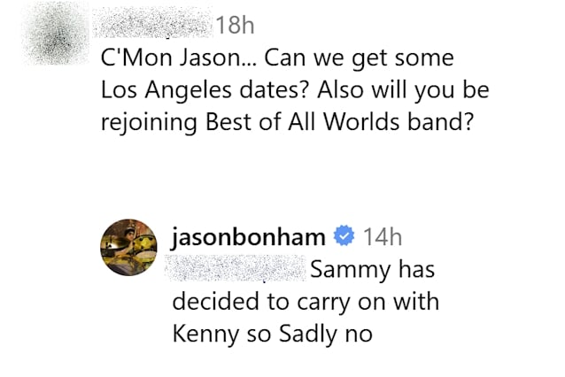 JASON BONHAM Says He Won't Be Rejoining SAMMY HAGAR's 'Best Of All Worlds' Tour