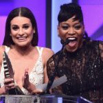 Lea Michele, left, and Keke Palmer appear onstage at the GLAAD Media Awards in 2016.