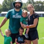 Kylie Kelce with her husband Jason Kelce and their three children.