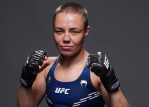 MMA Fighter Rose Namajunas in Two-Piece Workout Gear Says "I Am Strong"