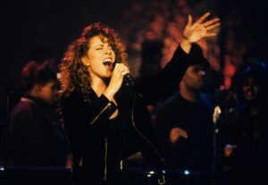 Carey performs during her MTV Unplugged performance recording on March 16, 1992, in New York.