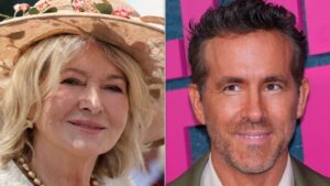 Photos show Martha Stewart, left, and her purportedly unfunny neighbor Ryan Reynolds.