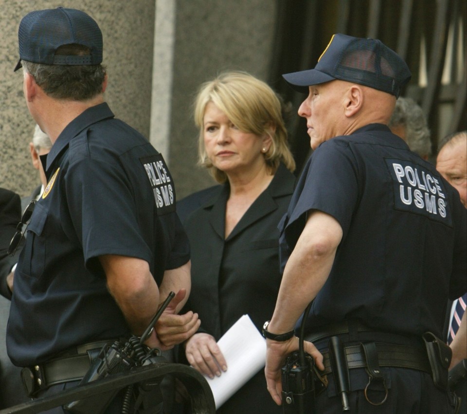 Martha Stewart pictured leaving a Manhattan courthouse after her sentencing