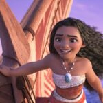 Moana sings a song on her boat in Moana 2