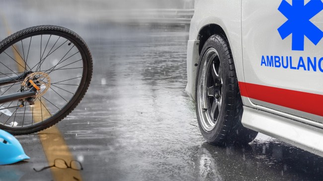 bicycle next to ambulance