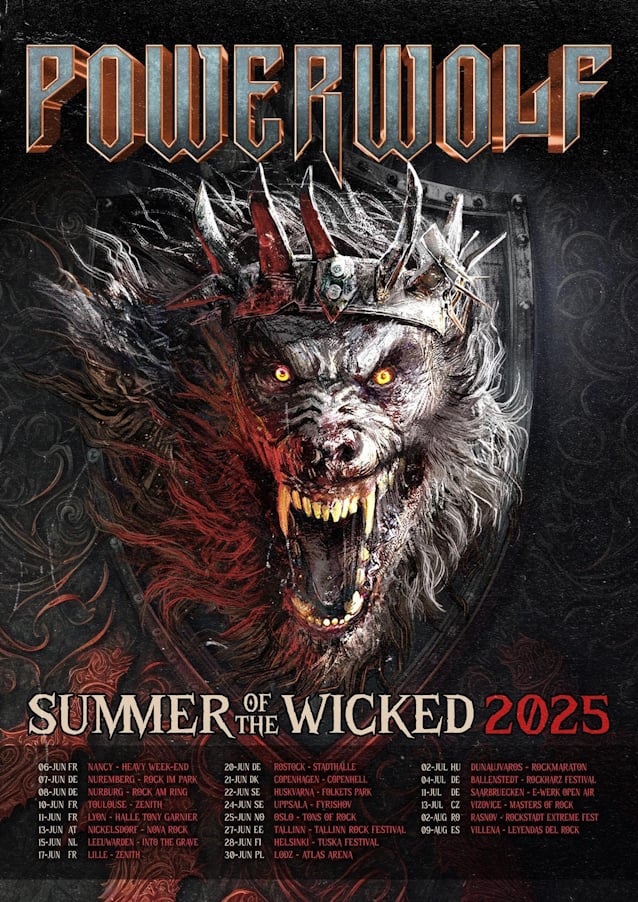 POWERWOLF Announces 'Summer Of The Wicked 2025' European Headlining Tour