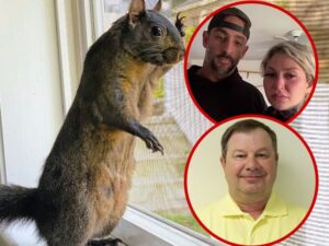 peanut the squirel mark longo and wife George Richter.