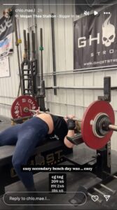 Powerlifter Chloe Lansing in Two-Piece Workout Gear Has "Bench Day"