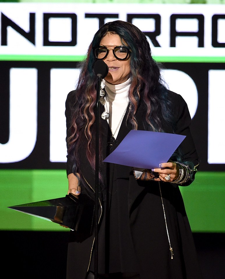 Tyka Nelson accepts Top Soundtrack for ‘Purple Rain’ on behalf of her brother, the late musician Prince, onstage during the 2016 American Music Awards