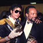 Michael Jackson next to Quincy Jones at the 1994 Grammy awards