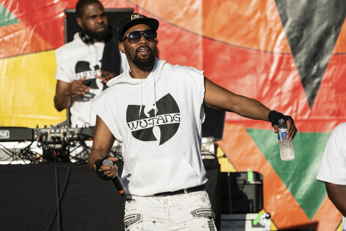 RZA on stage performing 