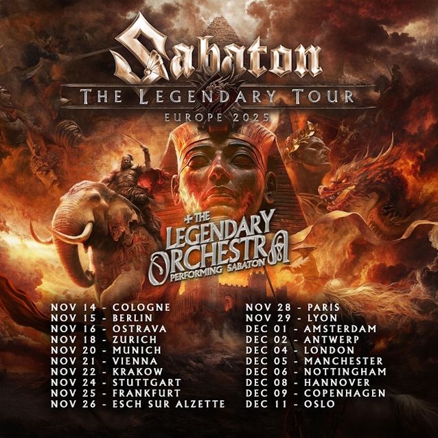 SABATON Announces 'The Legendary Tour' 2025 In Europe