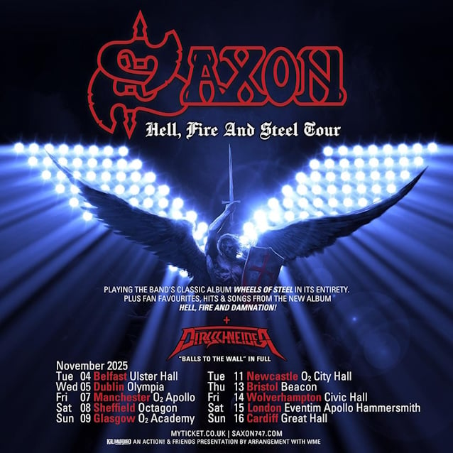 SAXON Announces November 2025 Tour Of U.K. And Ireland; DIRKSCHNEIDER To Support