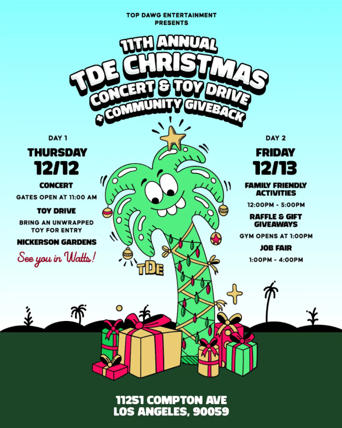 TDE Christmas Concert + Toy Giveaway Dates 2025