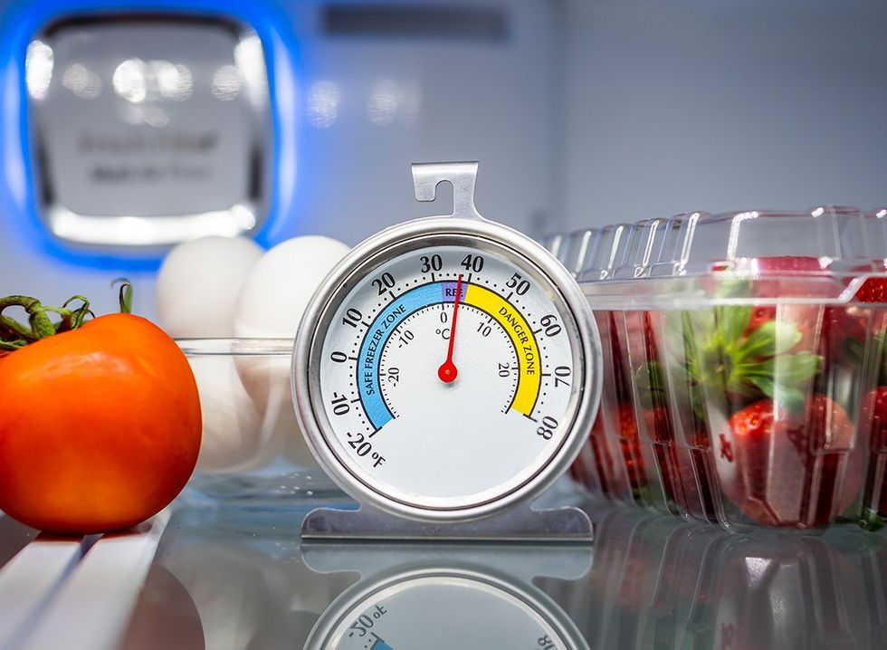 Temperature gauge inside a fridge