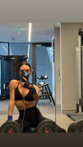 Victoria Beckham stripped off to her sports bra for sweaty workout in her home gym