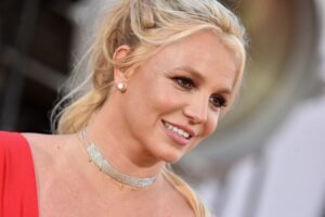 Britney Spears attends the premiere of "Once Upon a Time... in Hollywood" on July 22, 2019. A fan of the pop star recently spotted long-archived footage of Spears addressing her conservatorship during a 2016 talk show appearance.