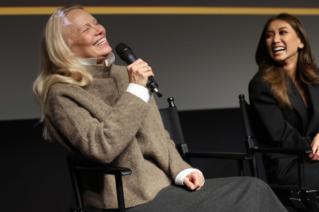 Anderson and her co-star Brenda Song at a screening of 'The Last Showgirl'