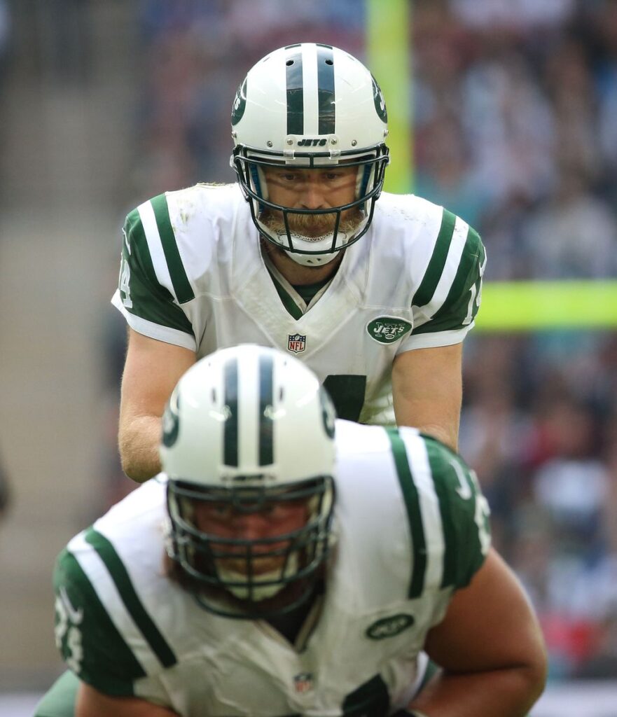 LONDON, ENGLAND - OCTOBER 04:  Ryan Fitzpatrick at the annual NFL International fixture as the New York Jets compete against the Miami Dolphins at Wembley Stadium on October 4, 2015 in London, England.  (Photo by Mike Marsland/WireImage)