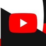 YouTube’s logo with geometric design in the background