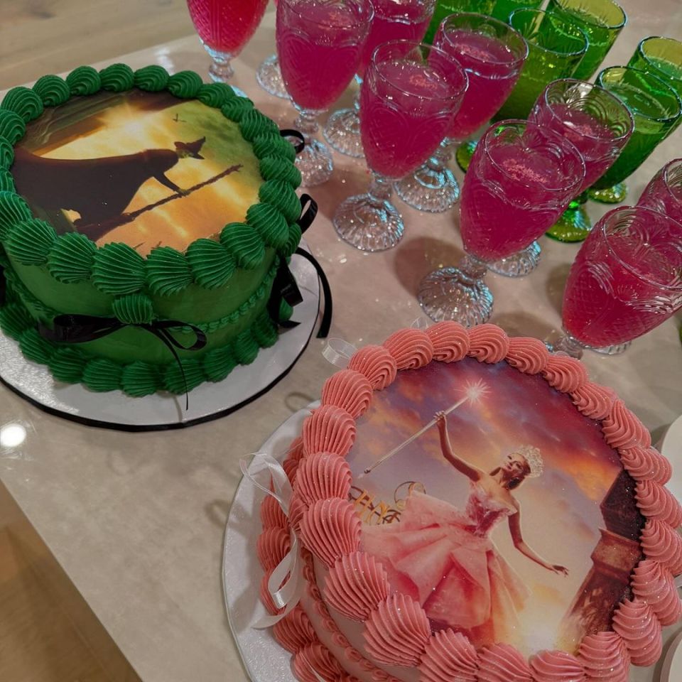 The group enjoyed pink and green cakes in honor of the lead characters